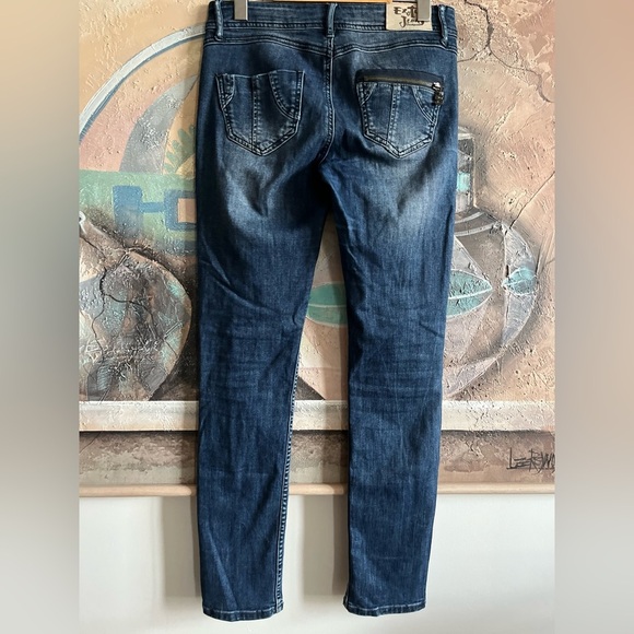 Desigual Exotic Jeans Blue Flower embroidered Y2K Jeans - Picture 9 of 14